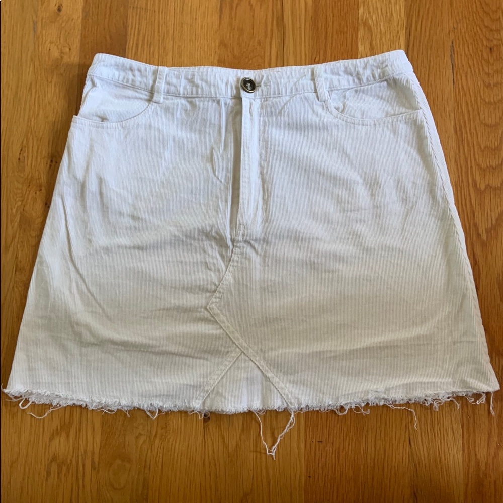 Altair’s State white corduroy skirt